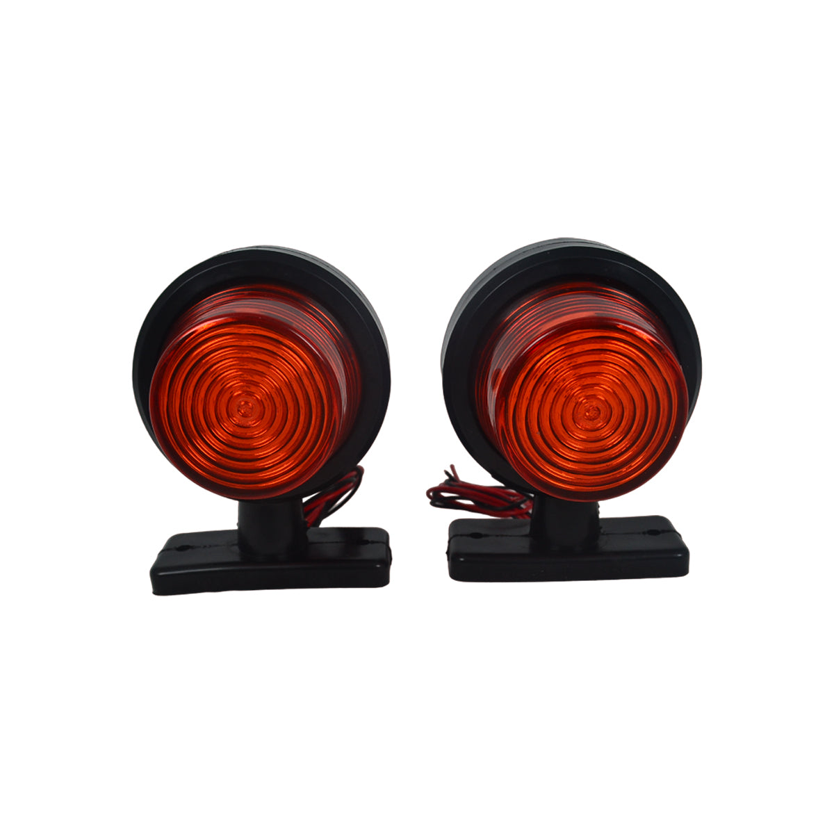 Σετ πλαϊνών φώτων θέσης LED short horn, κίτρινο/κίτρινο, 12/24V, 110 x 80 x 90 mm, βάση 75 mm