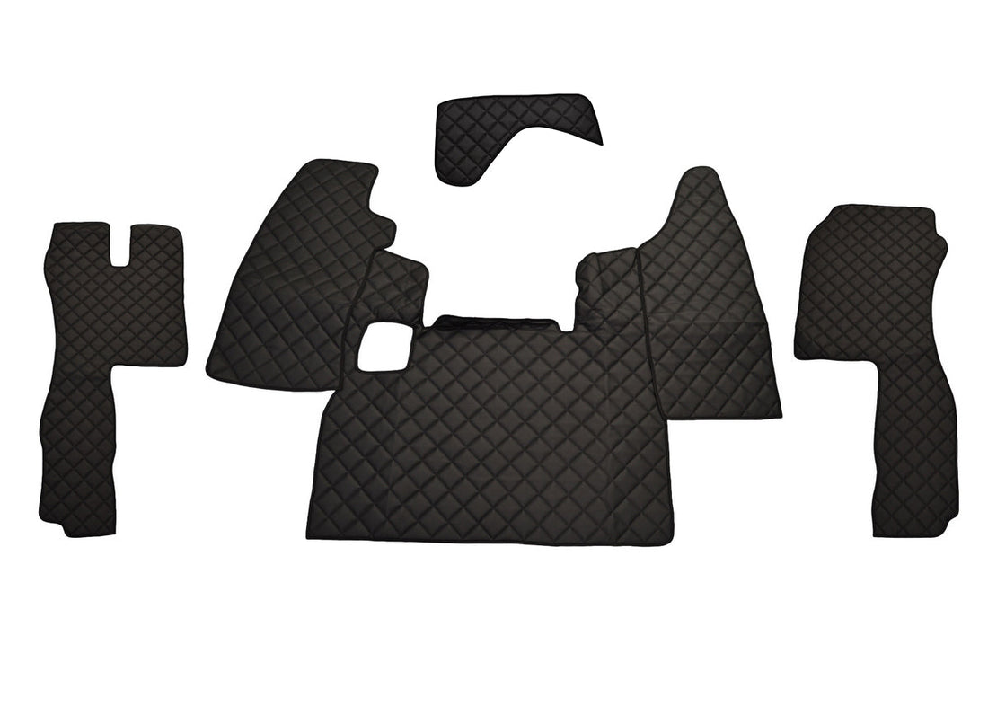 Μαύρα πατάκια δαπέδου από τεχνητό δέρμα (eco leather) – κατάλληλο για Scania L