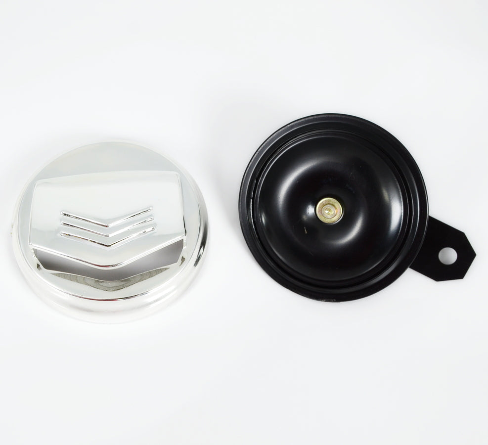 Avertisseur rond fermé pour moto chopper – 12 V, 90 mm, 110 dB