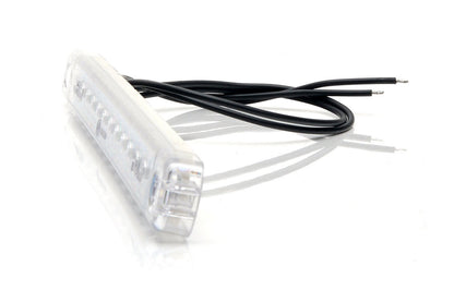 Troisième feu stop à LED, long cabochon clair, 12/24 V, 12 LED, 238×28×10 mm