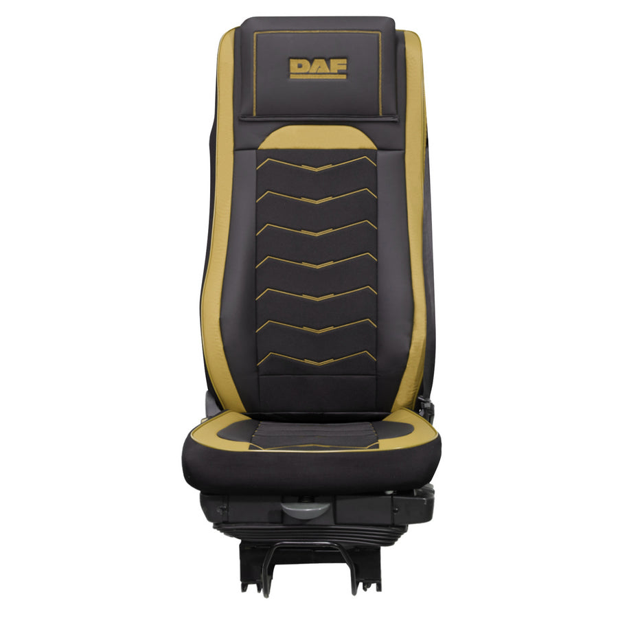 Seat Covers – suitable for DAF XF 106, Black and Beige, Leather and Alcantara