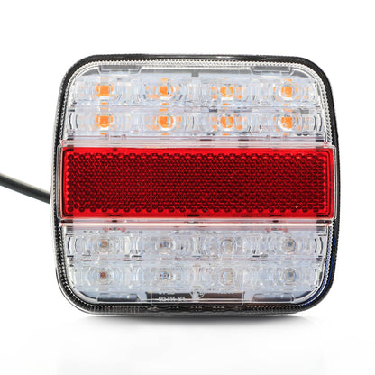 Компактен LED заден комбиниран стоп със червен/прозрачен плафон, 10–30V, с E-маркировка