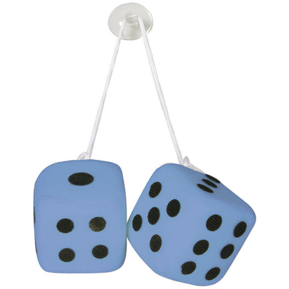 Universal Plush Hanging Double Dice Car Ornament – Blue, 7 cm