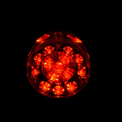 Feu LED rond chromé pour camion – 14 LED, 24 V, rouge/blanc