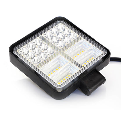 Projecteur de travail LED carré, 54 LED, 2 modes avec DRL, 107 x 107 x 25 mm, fixation inférieure