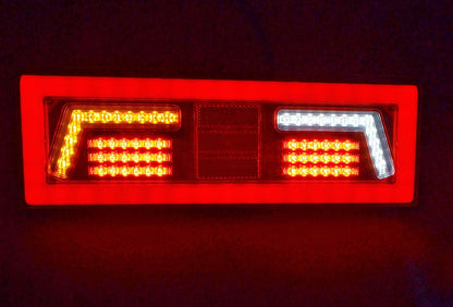 Grand feu arrière combiné néon à LED, gauche, homologué E, 12–24 V