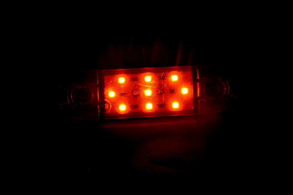 Feu de gabarit LED, jaune, 12/24 V, 12 LED, 82×25×11 mm, entraxe de fixation 63 mm