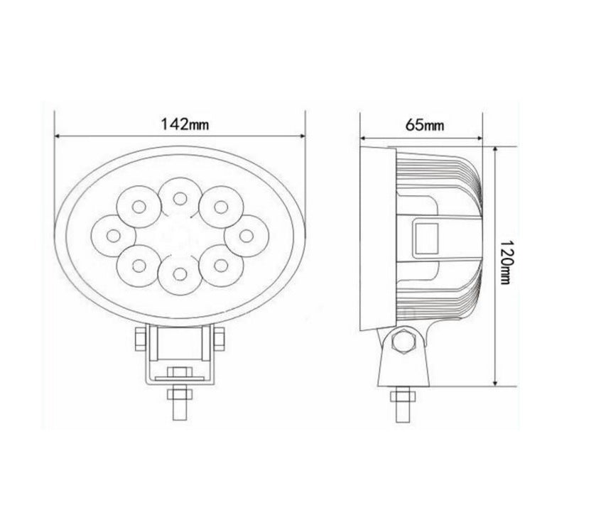 Projecteur de travail LED – Boîtier en aluminium, 8 LED, 24 W