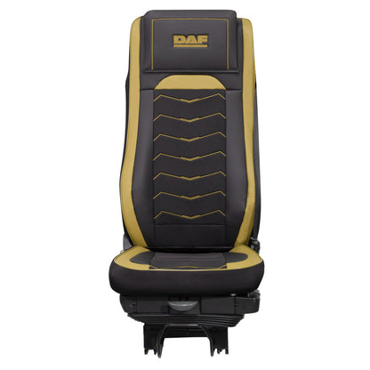Housses de siège – adapté pour DAF XG, noir et beige, cuir et Alcantara