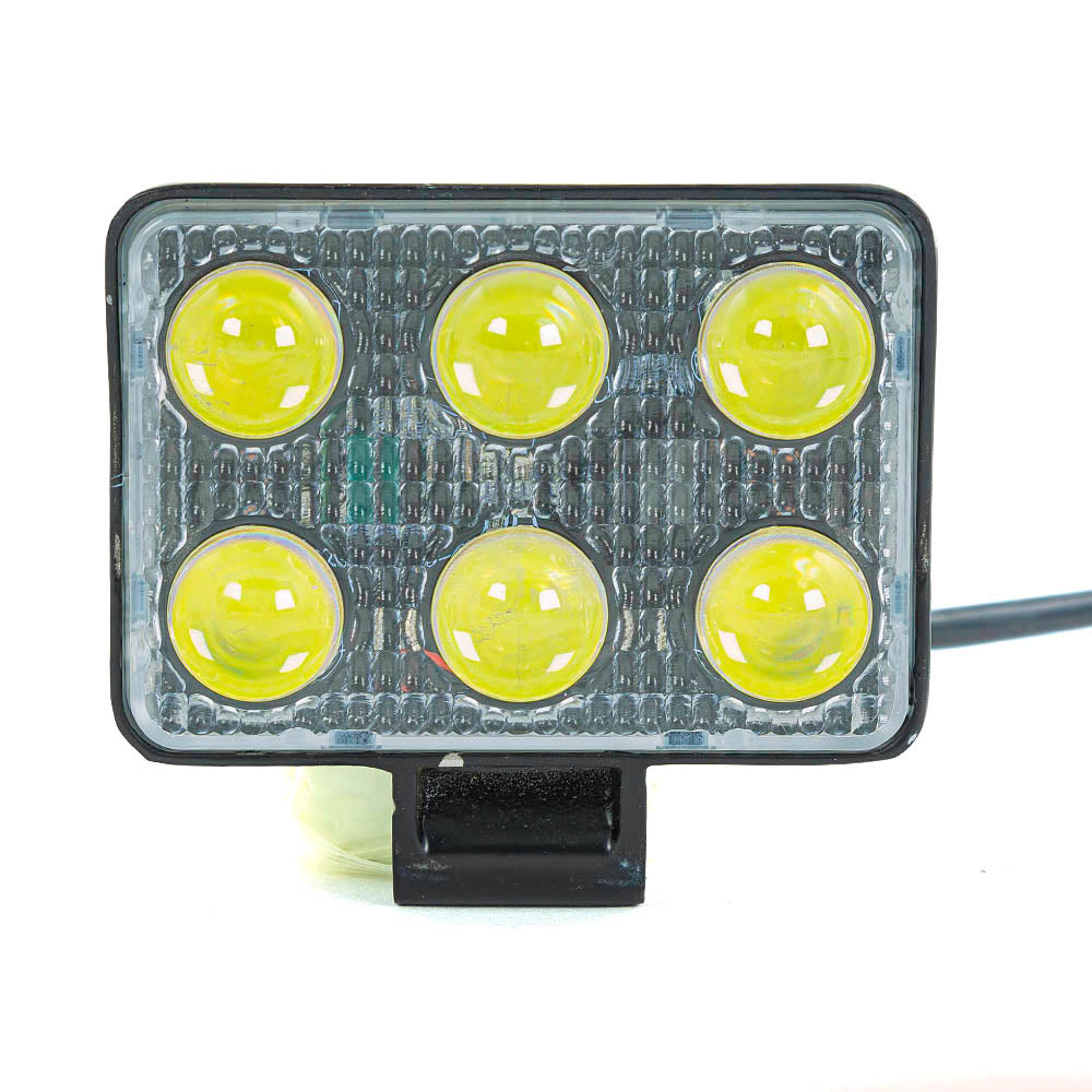 Projecteur de travail 3D à LED en aluminium, 18 W, 6 LED, fixation inférieure