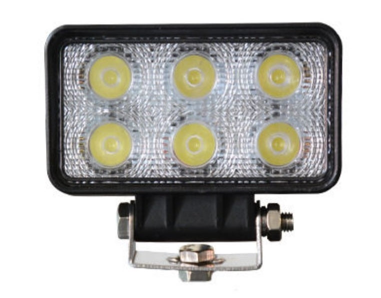 LED алуминиев работен фар, 18 W, 6 високоефективни диода