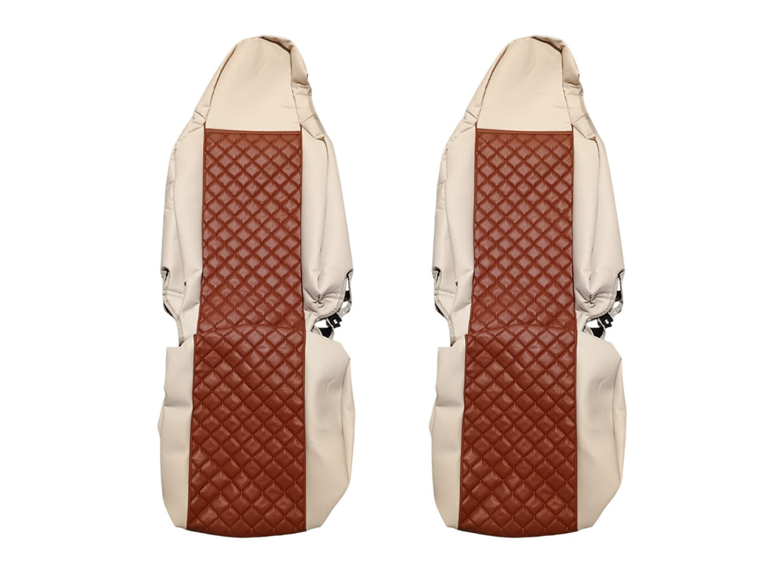 Sitzbezüge – geeignet für MAN TGX Euro 6 2021, Kunstleder (Eco-Leder) in Beige und Braun