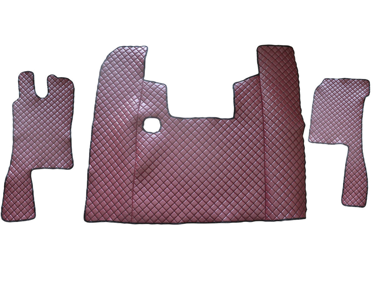 Tapis de sol en cuir – adapté pour Scania 4 Series, bordeaux, 1995–2004