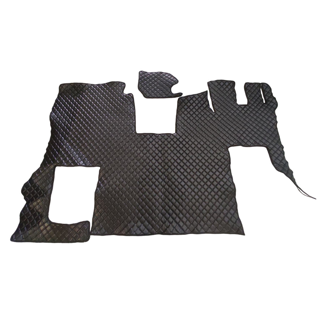 Μαύρα πατάκια δαπέδου από τεχνητό δέρμα (eco leather) – Δεξιοτίμονο, κατάλληλο για Scania S 2020+ με αναδιπλούμενο κάθισμα συνοδηγού