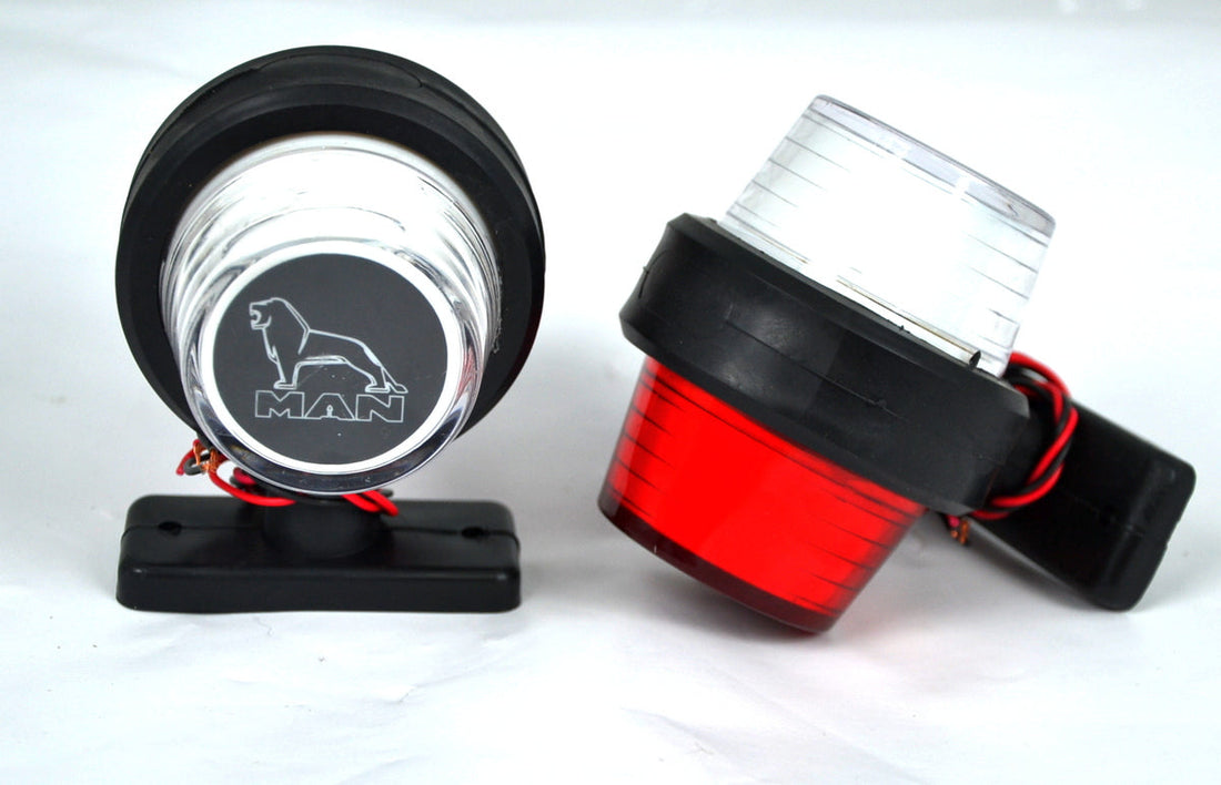 Neon Marker Light – Short Horn Type, Red/White, suitable for MAN Logo, 12/24V, 110 x 90 mm