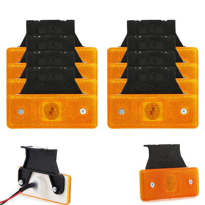 Feu de gabarit latéral LED jaune, 12/24 V, 4 LED, 110×42×6 mm avec support