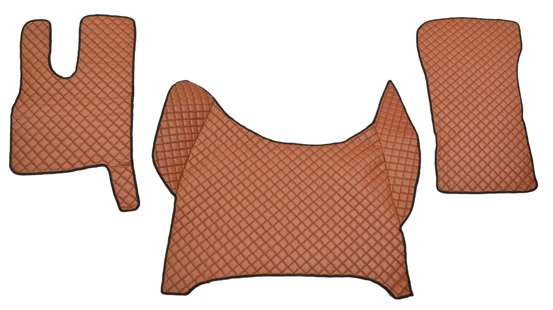 Brown Eco Leather Floor Mats – suitable for DAF XF 2021+