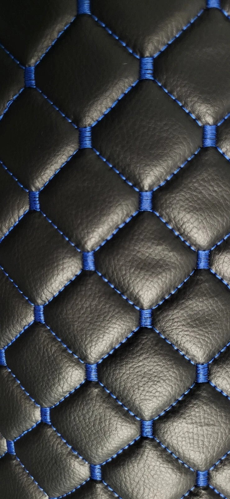 Black Eco Leather Floor Mats – Blue Stitching, suitable for Ford Transit VII 2006–2013