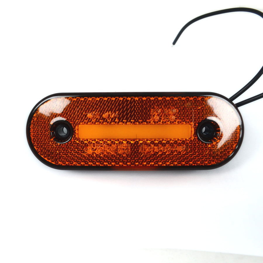 Feu de position latéral orange avec bande néon, 12/24 V, 4 LED, 115 x 41 x 20 mm