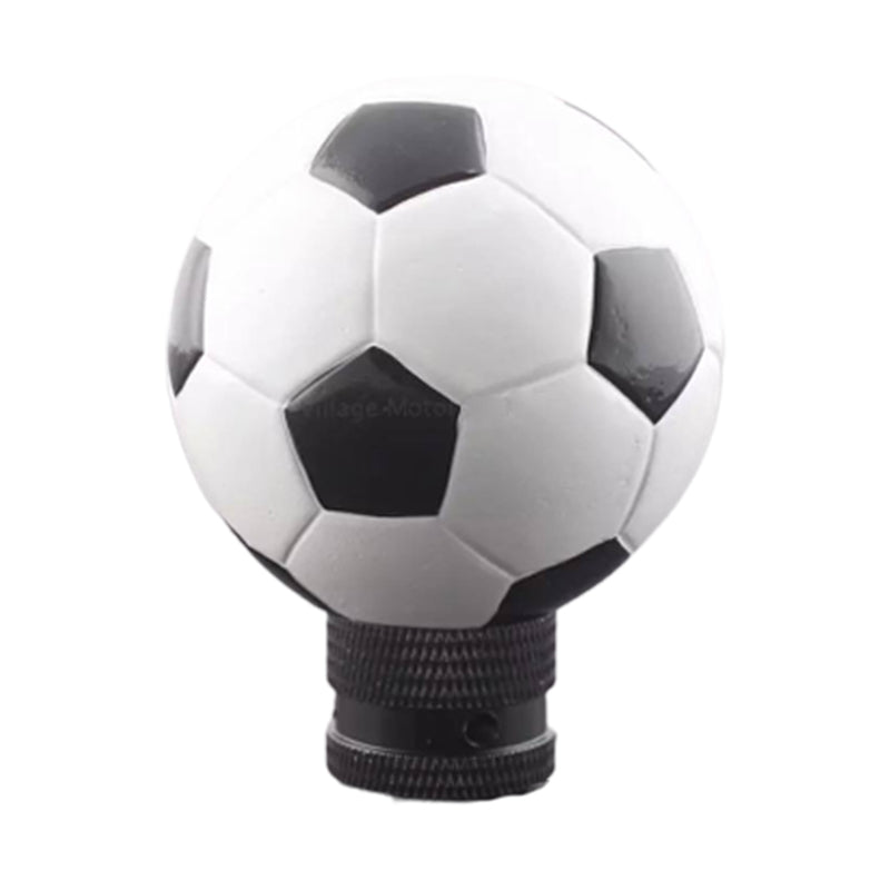 Football-Style Gear Shift Knob, Universal, Black and White Aluminum