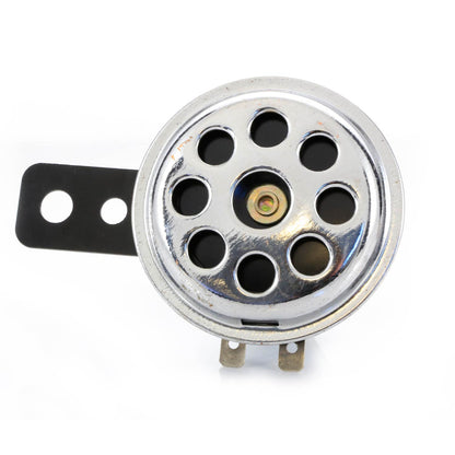 Mini avertisseur rond chromé pour moto 12 V 65 mm 110 dB signal compact puissant
