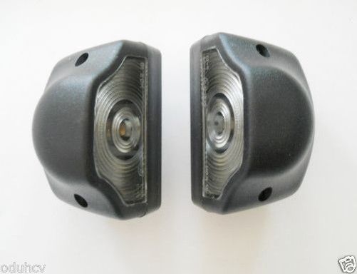 Black License Plate Light Set, Large, 12/24V, with Bulbs, Pack of 2