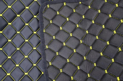 Jeu de tapis de sol en cuir – adapté pour Ford F-MAX 2018-, noir avec surpiqûres jaunes