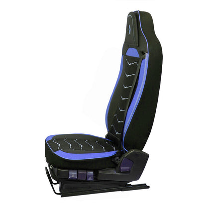 Housses de siège – adapté pour Renault Gama T 2014+, noir avec bleu, cuir et Alcantara