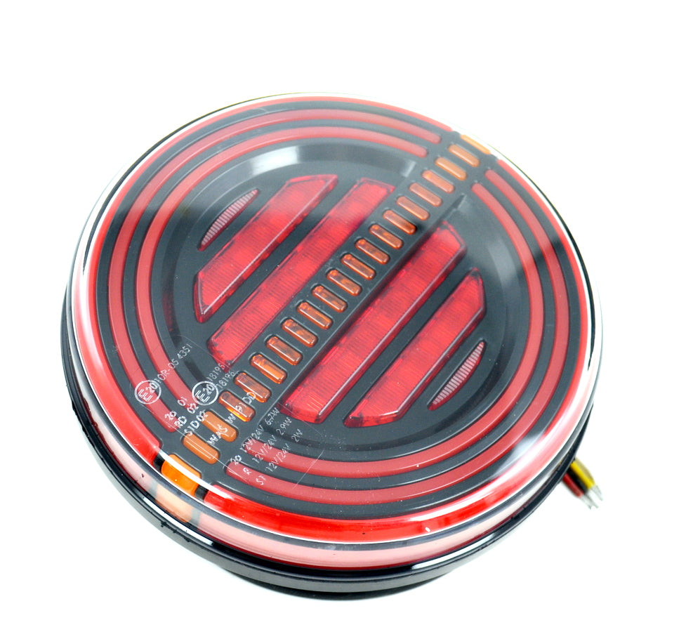 Feu arrière stop néon LED, 3 fonctions position, stop et clignotant dynamique, 12/24 V, 142 x 38 mm