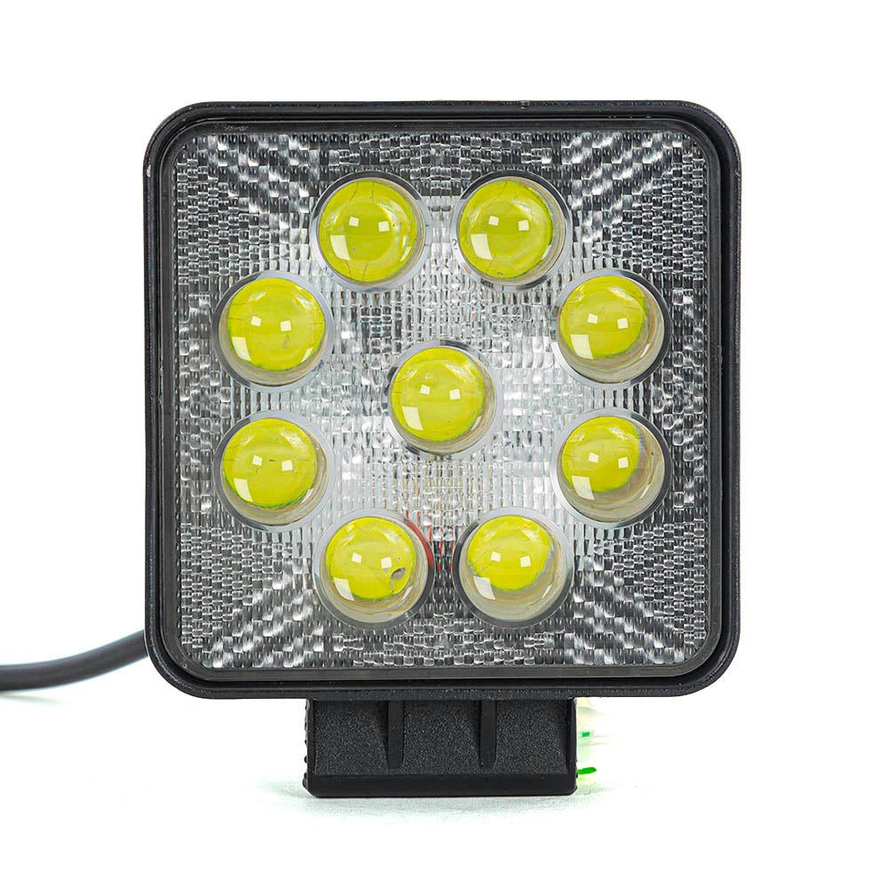 Projecteur LED en aluminium, 9 diodes, 36 W, boîtier blanc, fixation inférieure