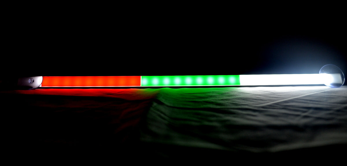 LED-Rohr-Warnleuchte, 50 cm, Weiß/Grün/Rot, 12/24 V