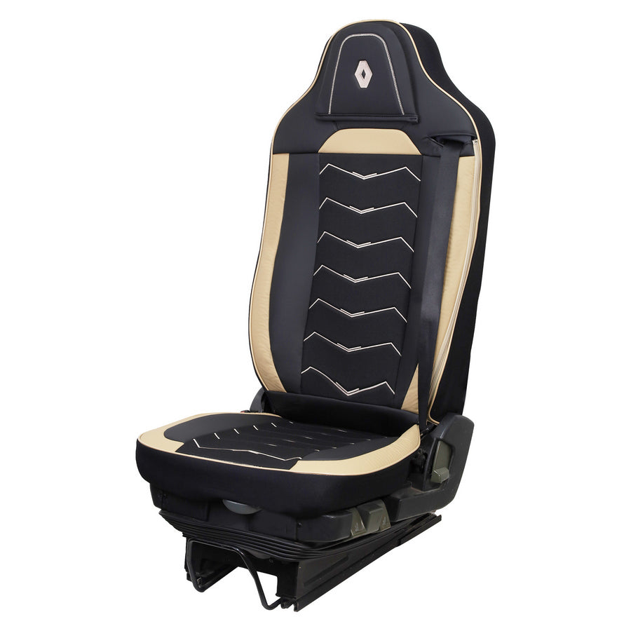Housses de siège – adapté pour Renault Gama T 2014+, noir et beige, cuir et Alcantara