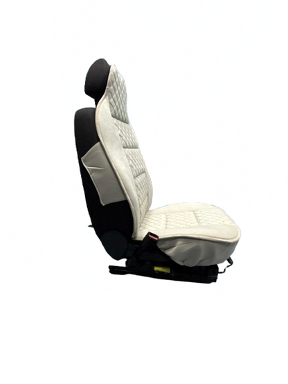 Калъфи за автомобилни седалки с масажиращ ефект, Alcantara и кожа, бежови, комплект 2 броя