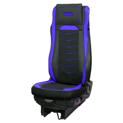 Housses de siège – adapté pour DAF XF 106, noir et bleu, cuir et Alcantara