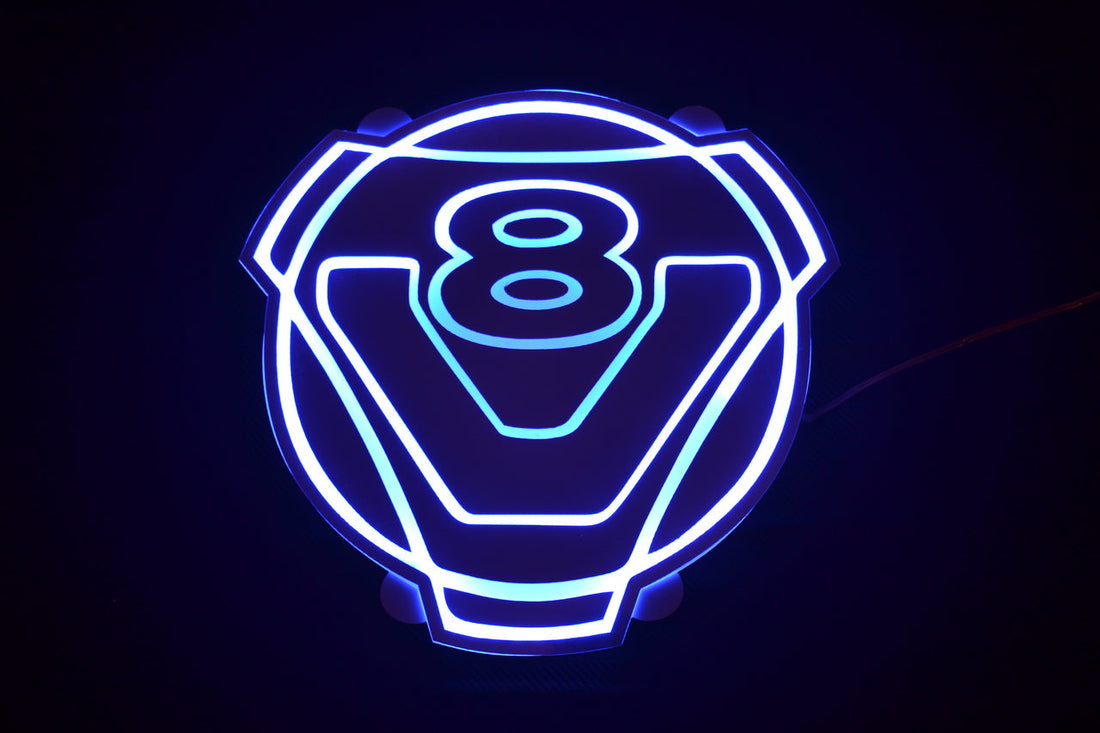 RGB LED табела за огледало – кръгла, 12/24V, подходяща за камиони Scania V8