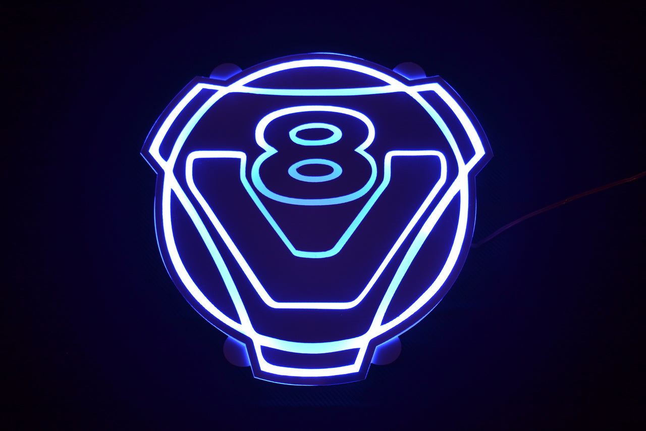 RGB LED табела за огледало – кръгла, 12/24V, подходяща за камиони Scania V8