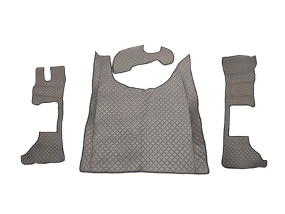 Tapis de sol en cuir synthétique (éco-cuir) gris foncé – adaptés pour DAF XG Long Cab 2022+, conducteur et passager