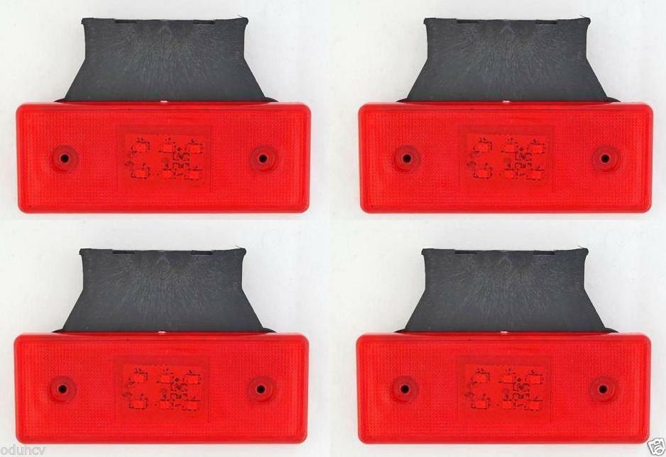 Feu de gabarit LED rouge avec support – 24 V, 6 LED, 102 × 43 × 8 mm, entraxe de fixation 75 mm