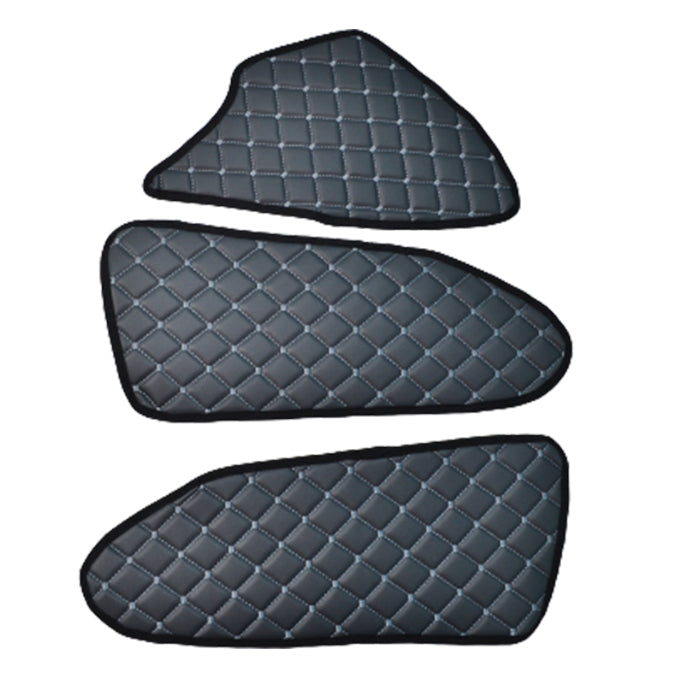 Tapis de porte en cuir synthétique (éco-cuir) – adapté pour Mercedes Actros MP4, gris, avec caches de panneaux