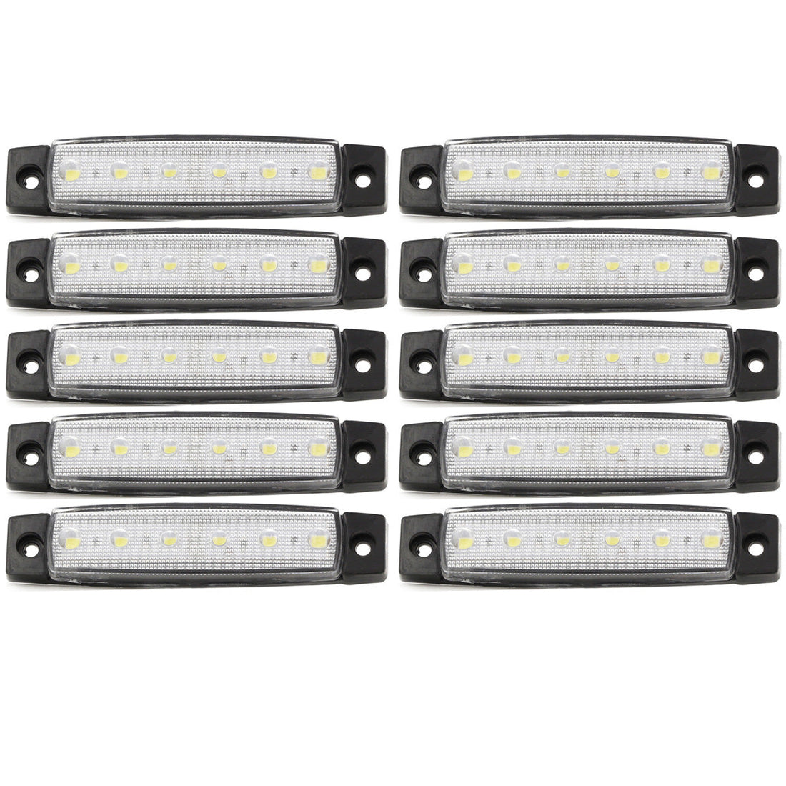 Weiße LED-Seitenmarkierungsleuchten – 24V, Set mit 10 Stück, 6 SMD-LEDs