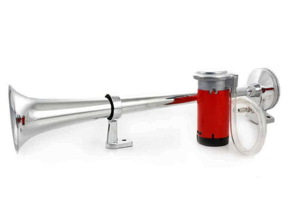 Claxon pneumatique simple pour camion, chrome, 12 V, 420 mm, 139 dB avec compresseur