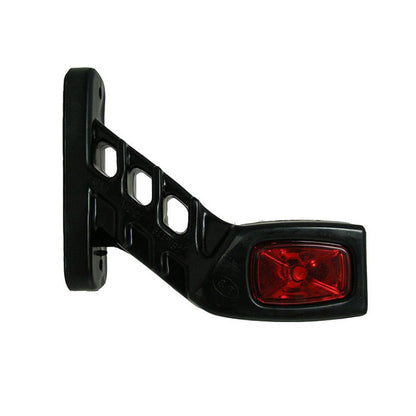 Rechteckige LED-Markierungsleuchte mit drei Funktionen, 12/24 V, 125 × 110 × 40 mm, 80 mm Befestigungsabstand