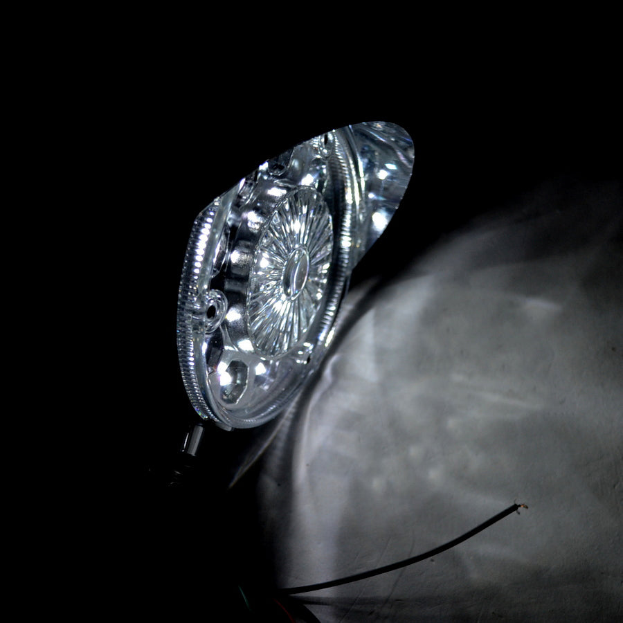 Feu LED rond chromé pour camion – 14 LED, 24 V, rouge/blanc