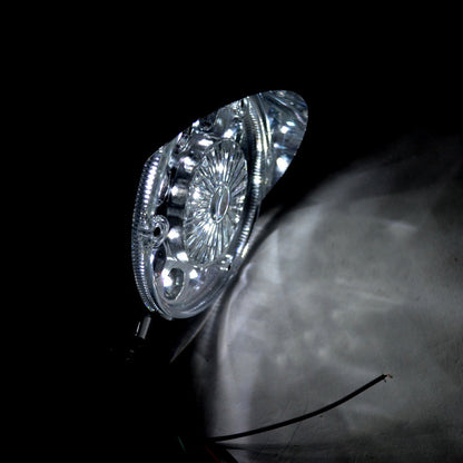 Feu LED rond chromé pour camion – 14 LED, 24 V, rouge/blanc