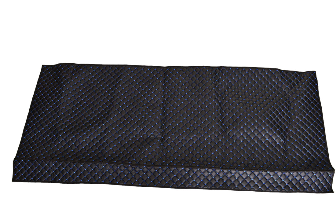 Bettauflage – schwarzes Leder mit blauer Ziernaht, geeignet für DAF XG 22