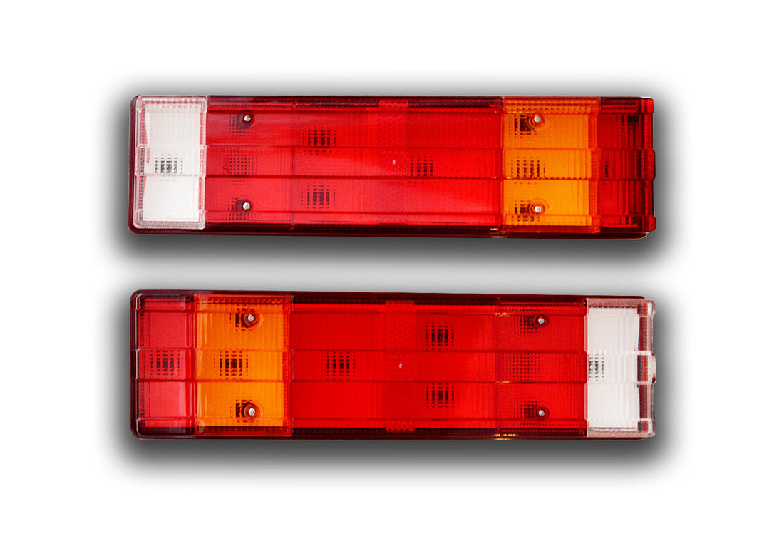 Rear Combination Tail Lights Suitable for Mercedes – Bulb Type, 470 x 132 x 90 mm, Set with Side Connector