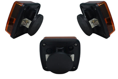 Coffret de transport avec 2 gyrophares LED stroboscopiques à fixation magnétique – 12 LED SMD, 6 modes de flash