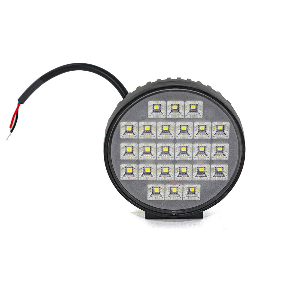 Projecteur de travail rond 24 LED, 24 W, 12/24 V, diamètre 11,5 cm avec interrupteur intégré