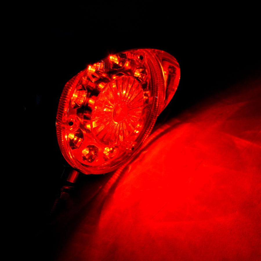 Feu LED rond chromé pour camion – 14 LED, 24 V, rouge/blanc