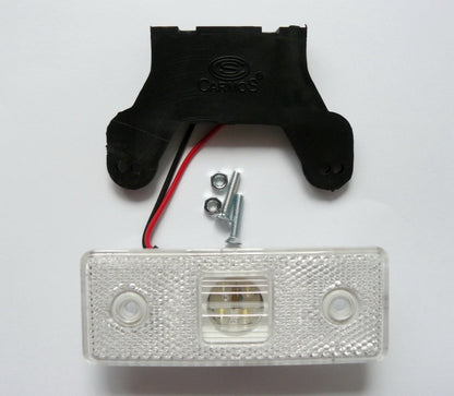 Weiße LED-Umrissleuchte, 12/24V, 4 LEDs, 110 x 42 x 6 mm